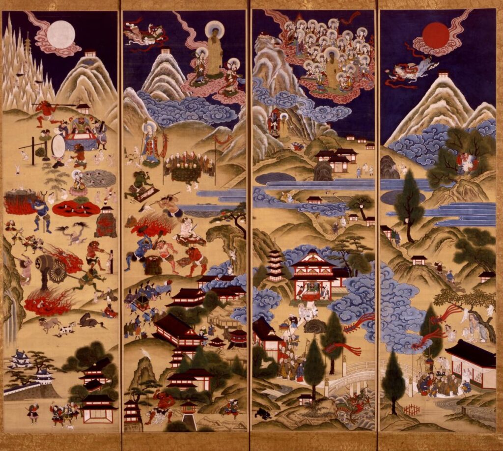 Scenes of hell depicted in the Tateyama Mandala
