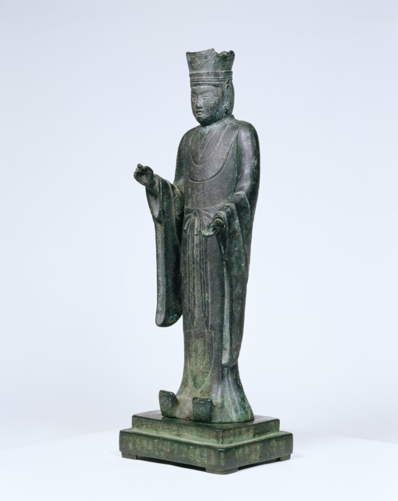 Standing bronze statue of Taishakuten (National Important Cultural Property of Japan, Kamakura period; collection of the Toyama Prefectural Tateyama Museum)