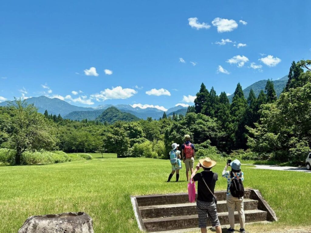 View of Mt. Tateyama from the foundation site of the former Uba Hall