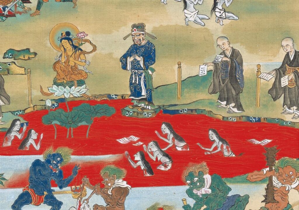 Scene of the “Blood Pond Hell”
(from the Kisshobō Version of the Tateyama Mandala,
Tateyama Museum Collection)