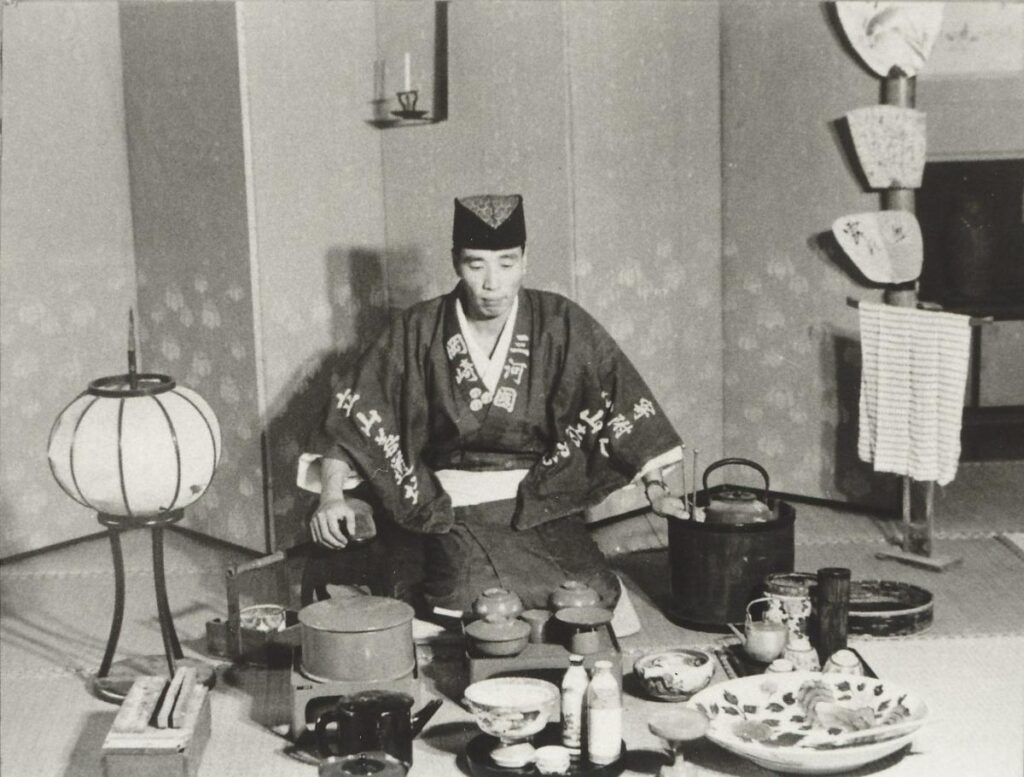 A reconstructed scene of hospitality at an Ashikuraji pilgrimage lodge