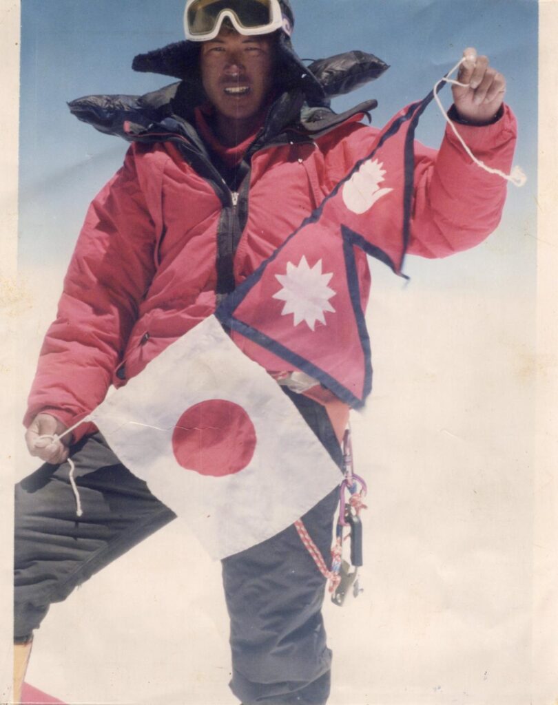 On the summit of Mount Everest, May 2002
