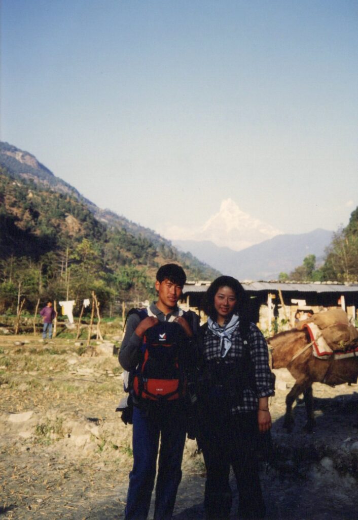 Lama Gyalu and Mariko shortly after they first met, January 2000